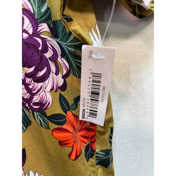 Goodthreads Men's Casual Button Up Poplin Shirt Short Sleeve Sz XXL Multi Floral - Picture 4 of 14